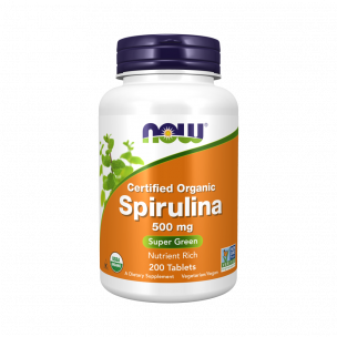NOW Certified Organic Spirulina 500 mg, 200 таблеток
