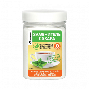 Bombbar Заменитель сахара &quot;Олигофруктоза, сукралоза, стевия&quot;, 200 грамм