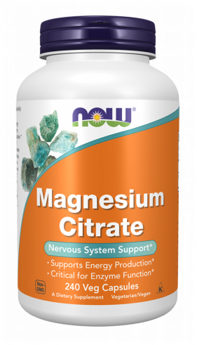 NOW Magnesium Citrate, Магния Цитрат, 240 капсул