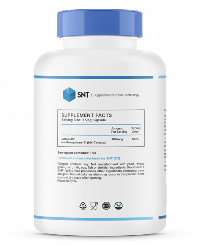 SNT Vitamin K-2 MK-7, Витамин К-2 МК-7, 180 капсул