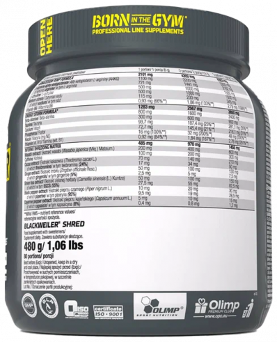 Olimp Sport Nutrition Blackweiler Shred, 480 грамм