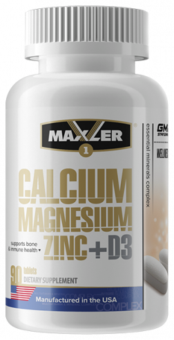 Maxler Calcium Magnesium Zinc + D3, 90 таб