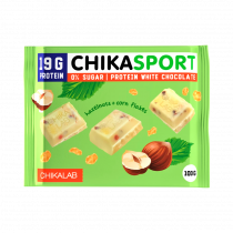 Chikalab Шоколад белый с фундуком и кукурузными чипсами, 100 грамм