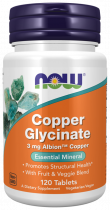 NOW Copper Glycinate, Глицинат меди, 120 таблеток