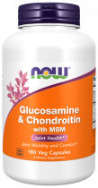 NOW Glucosamine &amp; Chondroitin with MSM, Глюкозамин и Хондроитин с МСМ, 180 капсул