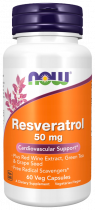 NOW Natural Resveratrol, Натуральный Ресвератрол, 60 капсул